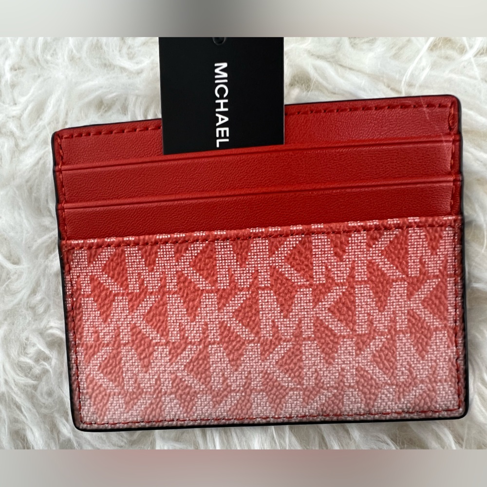 Michael Kors Ombré Coral Logo Card Case Wallet - Picture 5 of 5